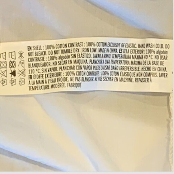 English Factory Puff Sleeve Blouse 100% Cotton White Eyelet Upper Sz XL 138L - Picture 8 of 8